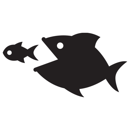 Illustration of a large fish eating a smaller one