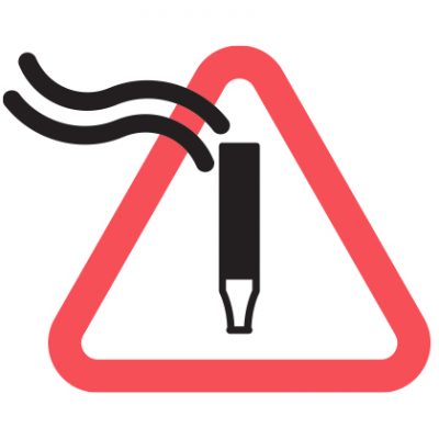 warning sign with e-cigarette