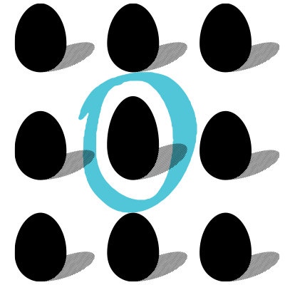 a grid of ovals with the center one highlighted