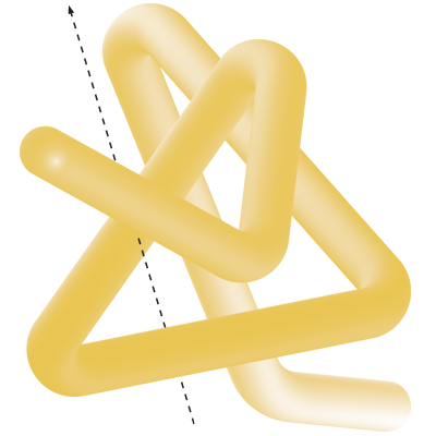 a tube folded back on itself