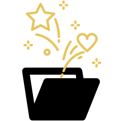 folder with exploding stars